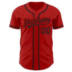Custom Red Black Authentic Baseball Jersey