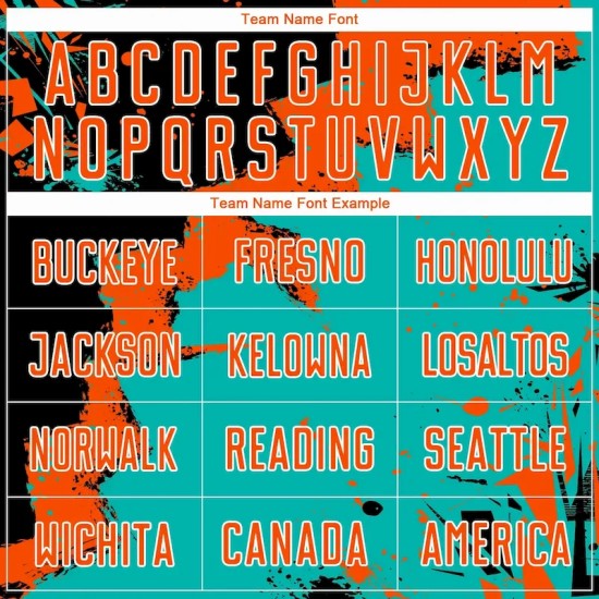 Custom Black Orange-Aqua Spalsh Sublimation Soccer Uniform Jersey