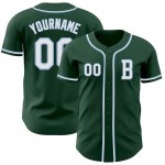Custom Green White-Light Blue Authentic Baseball Jersey