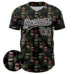 Custom Black White 3D Pattern Design Animal Elephant And Hawaii Palm Trees Authentic Baseball Jersey