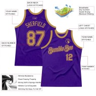 Custom Purple Old Gold Authentic Throwback Basketball Jersey