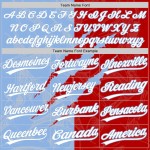 Custom Graffiti Pattern White Red-Light Blue 3D Scratch Two-Button Unisex Softball Jersey Custom Graffiti Pattern White Red-Light Blue 3D Scratch Two-Button Unisex Softball Jersey