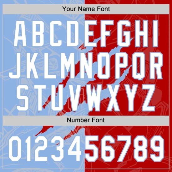 Custom Graffiti Pattern White Red-Light Blue 3D Scratch Two-Button Unisex Softball Jersey Custom Graffiti Pattern White Red-Light Blue 3D Scratch Two-Button Unisex Softball Jersey